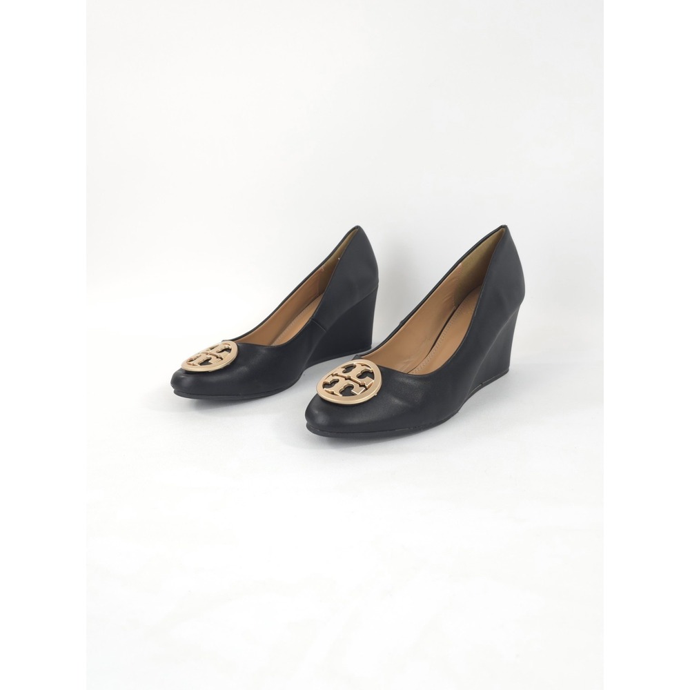 Tory Burch Women's Black Leather Chelsea Wedge Pump Shoes 39 US 9 PLS Read